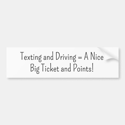 Bumpersticker Sms'en en rijden (Voorkant)