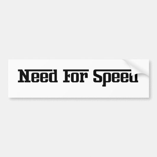 Bumpersticker - snelheid nodig (Voorkant)