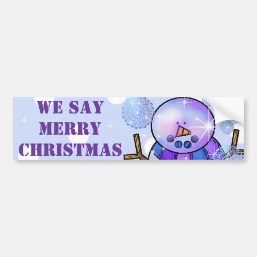 Bumpersticker-Snowman Prettige feestdagen Kerstmis Bumpersticker (Voorkant)