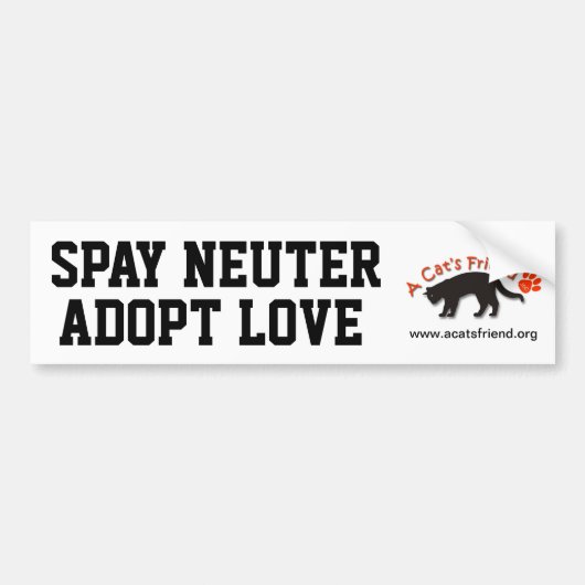 Bumpersticker: Spay Neuter Adopt Love Bumpersticker (Voorkant)