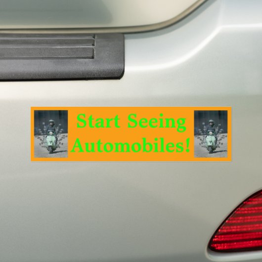 bumpersticker: "Start Seing Automobiles" Bumpersticker (Op auto)