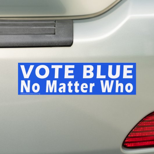 Bumpersticker "STEMMING BLUE No Matker Who" (Op auto)