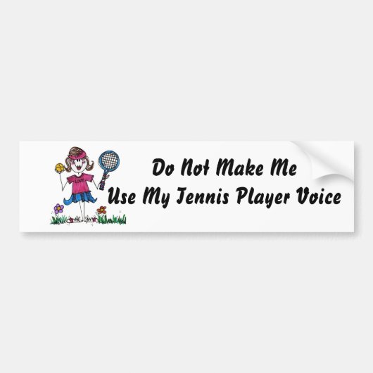 BumperSticker -Stick Tennis Girl (Voorkant)
