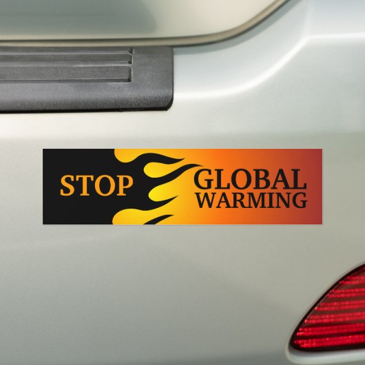 bumpersticker "Stop Global Warming" (Op auto)