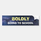 Bumpersticker - Stoutmoedig naar school (Voorkant)