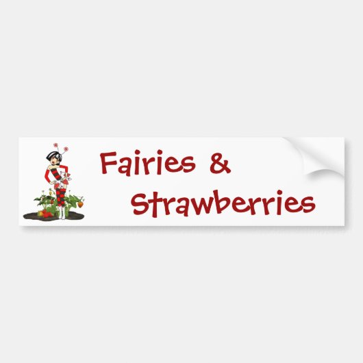 Bumpersticker-Sweet Fairy Strawberry Bumpersticker (Voorkant)