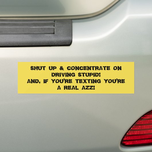 Bumpersticker TALK EN TEXTING SCHRIJF JE AUTO. (Op auto)