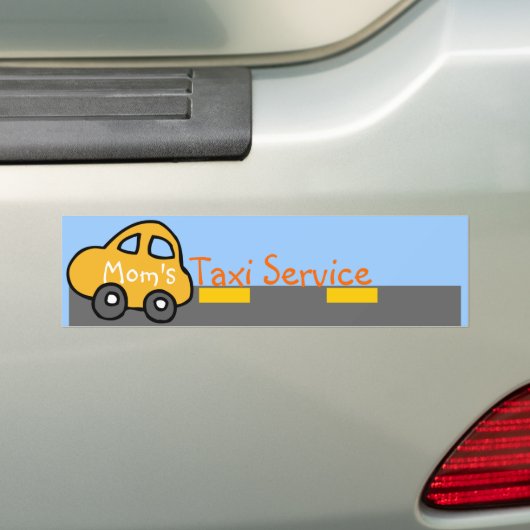 Bumpersticker Taxi Service van mama (Op auto)