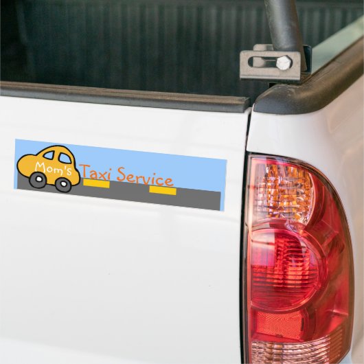 Bumpersticker Taxi Service van mama (Op Truck)