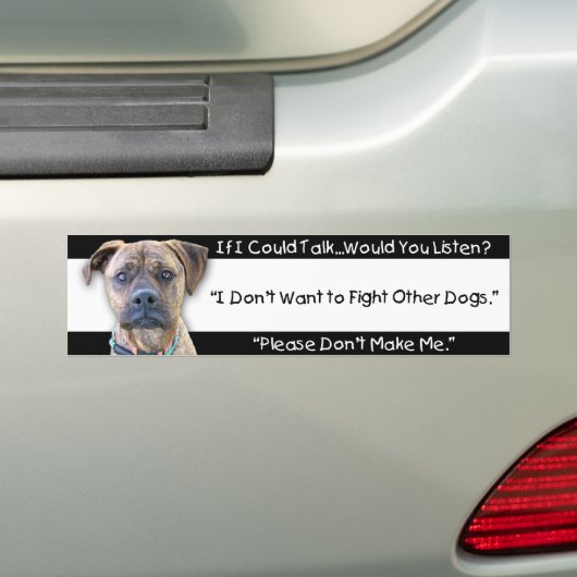 Bumpersticker - tegen dierenmishandeling (Op auto)