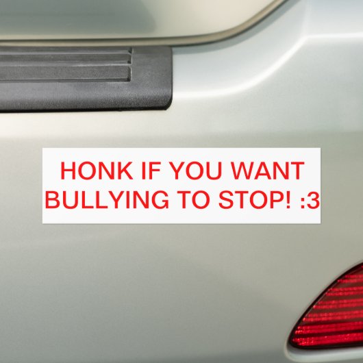 Bumpersticker tegen pesterijen (Op auto)