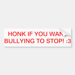 Bumpersticker tegen pesterijen