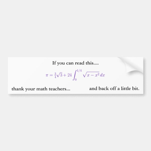 Bumpersticker - thema pi (Voorkant)