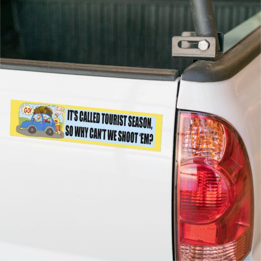 Bumpersticker Toeristisch seizoen (Op Truck)