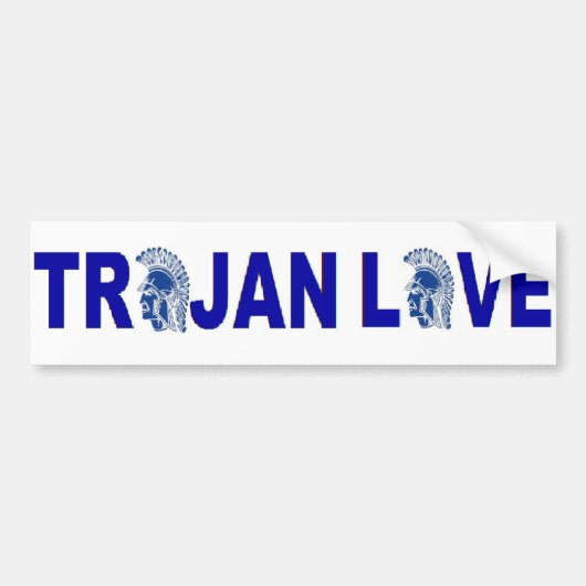 Bumpersticker Trojan Love (Voorkant)