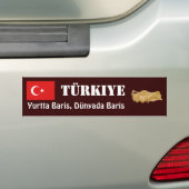 Bumpersticker Turkije vlag + kaart (Op auto)