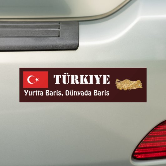 Bumpersticker Turkije vlag + kaart (Op auto)