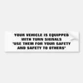 BUMPERSTICKER "TURN SIGNALS" DUMB DRIVERS (Voorkant)
