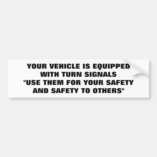 BUMPERSTICKER "TURN SIGNALS" DUMB DRIVERS (Voorkant)