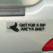 Bumpersticker - Uit voor een rip (Op auto)