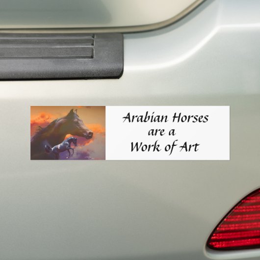 Bumpersticker van Arabische paarden (Op auto)