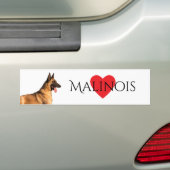 Bumpersticker van Belgische herder Malinois (Op auto)