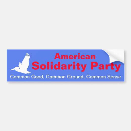 Bumpersticker van de American Solidarity Party (Voorkant)