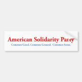 Bumpersticker van de American Solidarity Party (Voorkant)