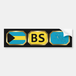 Bumpersticker van de Bahamasvlagplattegrond