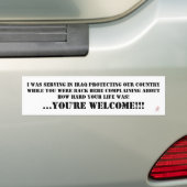 Bumpersticker van de brutale muzikant "Serving in  (Op auto)