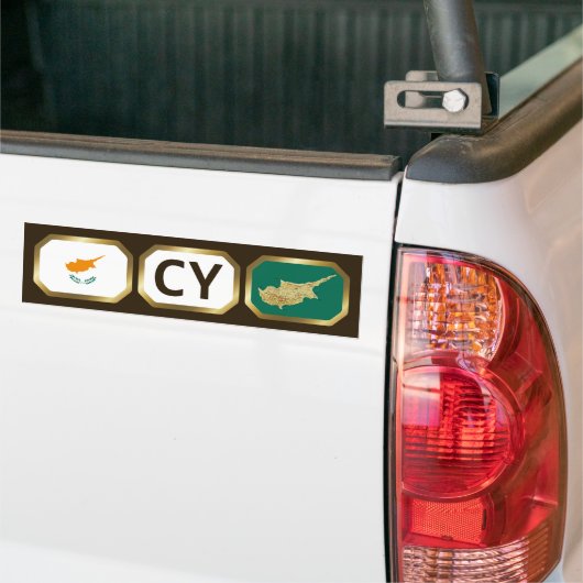 Bumpersticker van de Cypriotische vlaggenkaartcode (Op Truck)