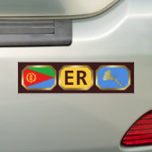 Bumpersticker van de Eritrese vlaggenkaartcode (Op auto)