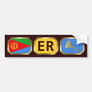Bumpersticker van de Eritrese vlaggenkaartcode
