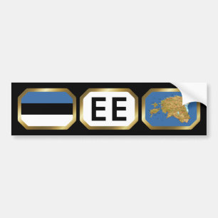 Bumpersticker van de Estse vlaggenkaartcode