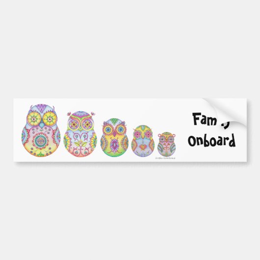 Bumpersticker van de familie Owlushka (Voorkant)