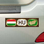 Bumpersticker van de Hongaarse vlaggenkaartcode (Op auto)