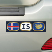 Bumpersticker van de IJslandse vlaggenplattegrond (Op auto)