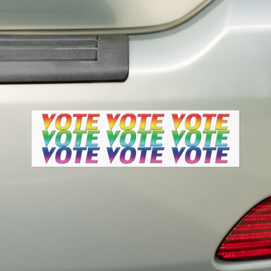 Bumpersticker van de kleuren van de regenboogvlag (Op auto)