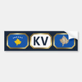 Bumpersticker van de Kosovo-vlaggenkaartcode (Voorkant)