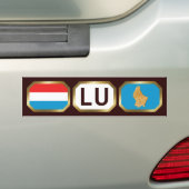 Bumpersticker van de Luxemburgse vlaggenkaartcode (Op auto)