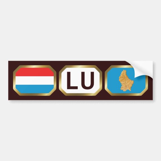 Bumpersticker van de Luxemburgse vlaggenkaartcode (Voorkant)
