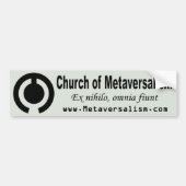 Bumpersticker van de Metaversalistische Kerk (Voorkant)