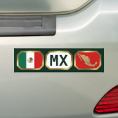 Bumpersticker van de Mexicaanse vlaggenplattegrond (Op auto)