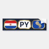 Bumpersticker van de Paraguay-vlaggenkaartcode (Voorkant)