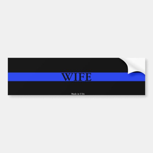 Bumpersticker van de politie Thin Blue Line Wife (Voorkant)