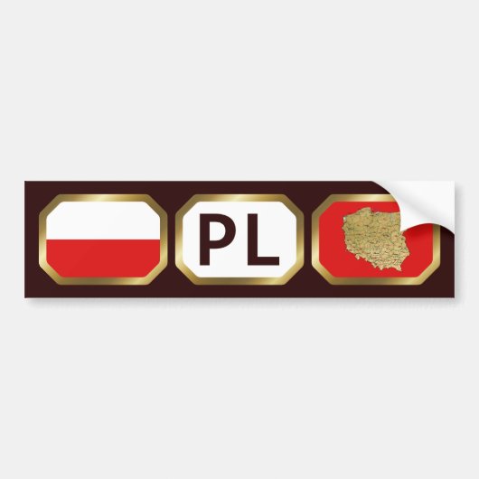 Bumpersticker van de Poolse vlaggenkaartcode (Voorkant)