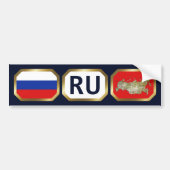Bumpersticker van de Russische vlaggenplattegrond (Voorkant)