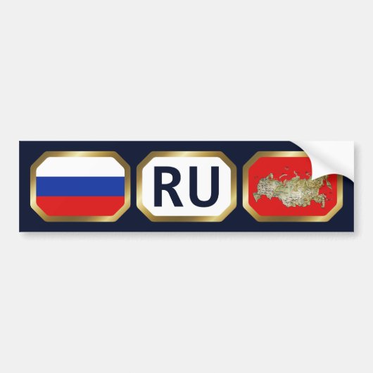 Bumpersticker van de Russische vlaggenplattegrond (Voorkant)