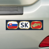 Bumpersticker van de Slowaakse vlaggenplattegrond (Op auto)