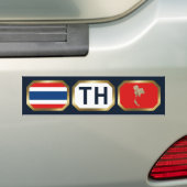 Bumpersticker van de Thailand-vlaggenplattegrond (Op auto)